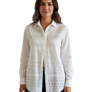 Polo by Ralph Lauren White Eyelet Button Down Shirt